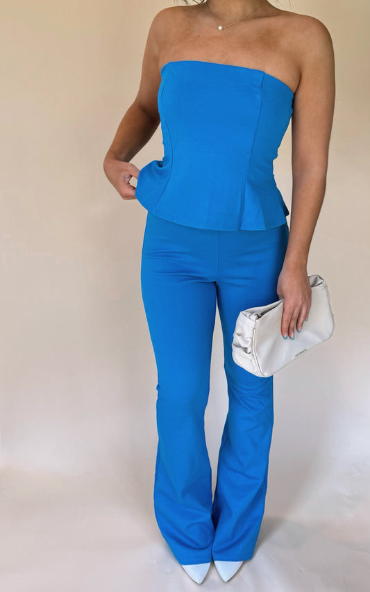 Frenchie Tube Top and Flared Pants Set