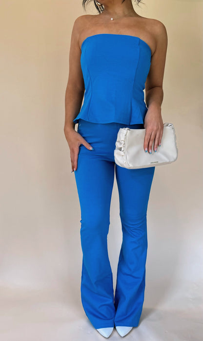 Frenchie Tube Top and Flared Pants Set