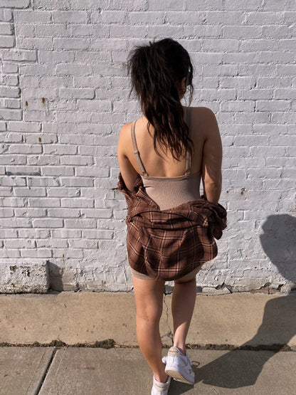 Fitted Sleeveless Romper // Taupe