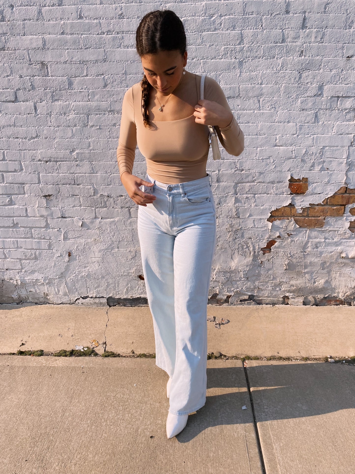 Square Neck Bodysuit // Khaki