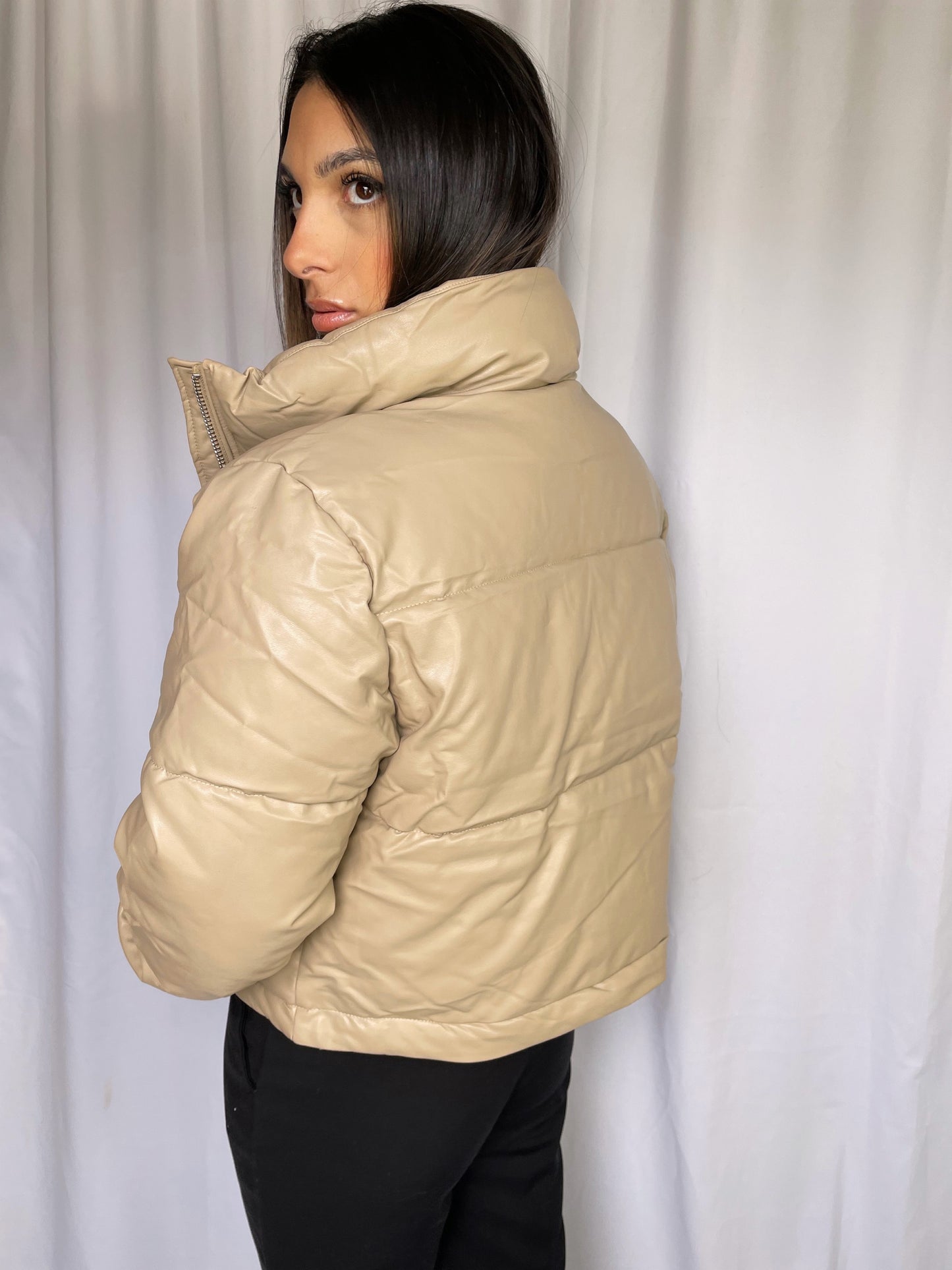 Faux Leather Puffer