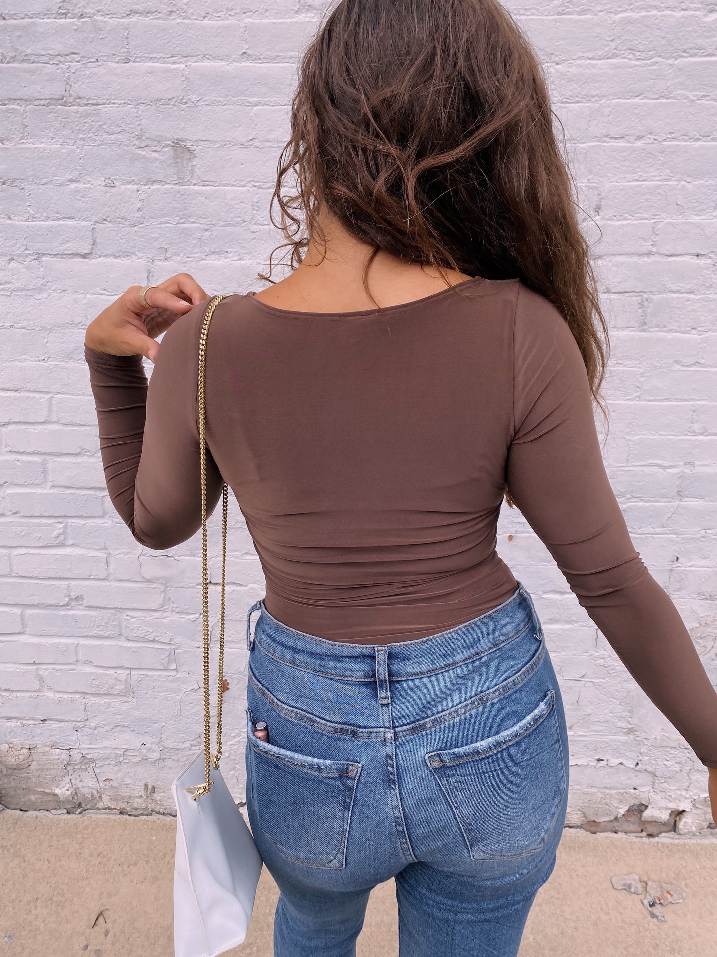 Square Neck Bodysuit // Mocha