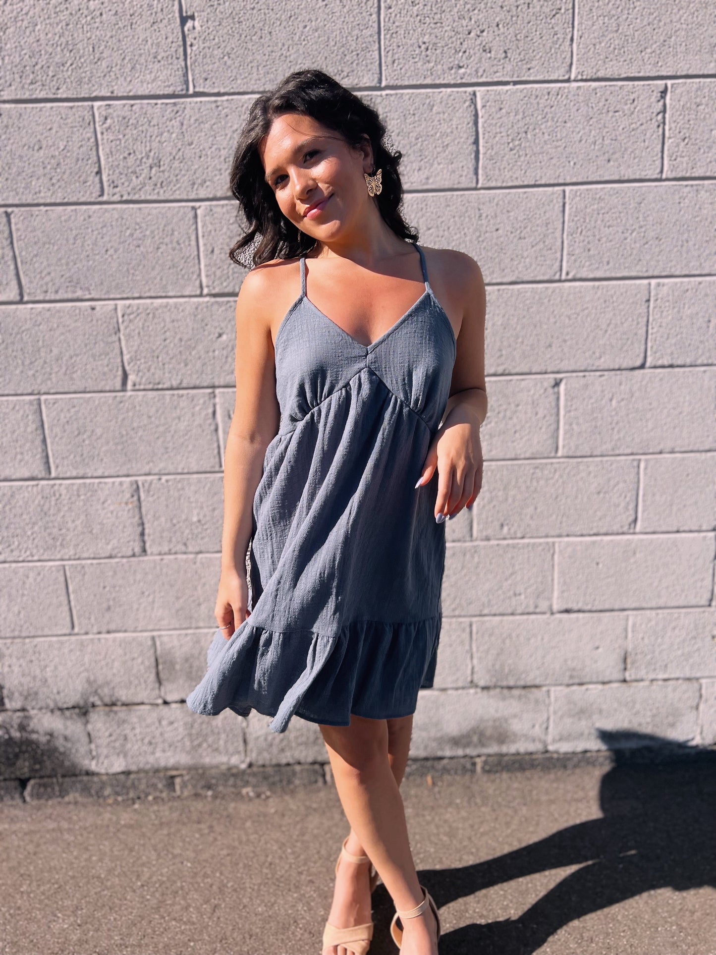 Rich Grey Mini Dress