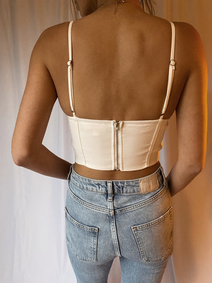 White Pleated Tank